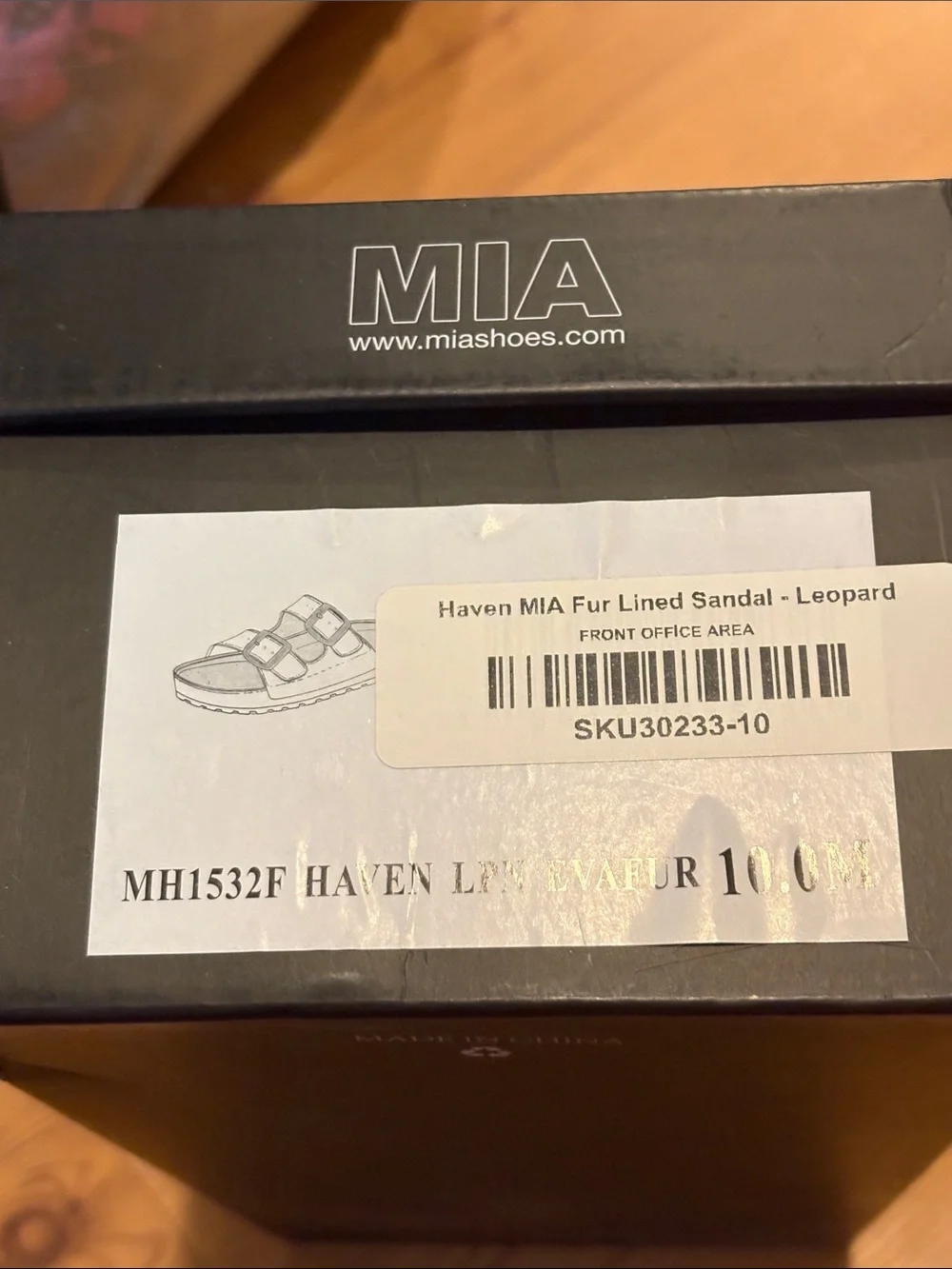 MIA Leopard Print Faux-Fur Buckle Slide Sandals - Beige